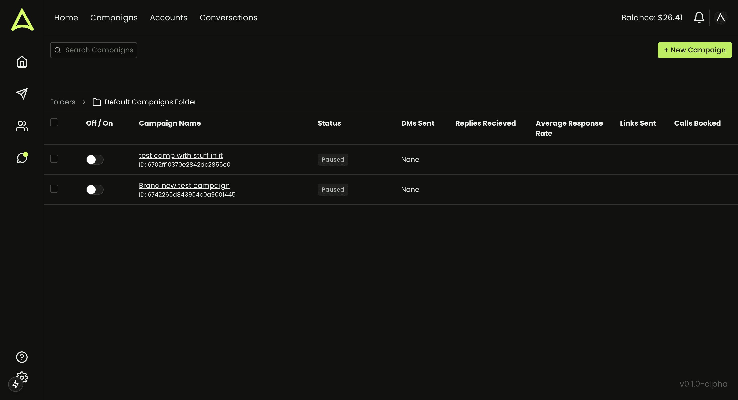 Campaign Management Interface